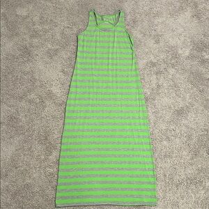 Just Love Lime Green and Gray Striped Dress